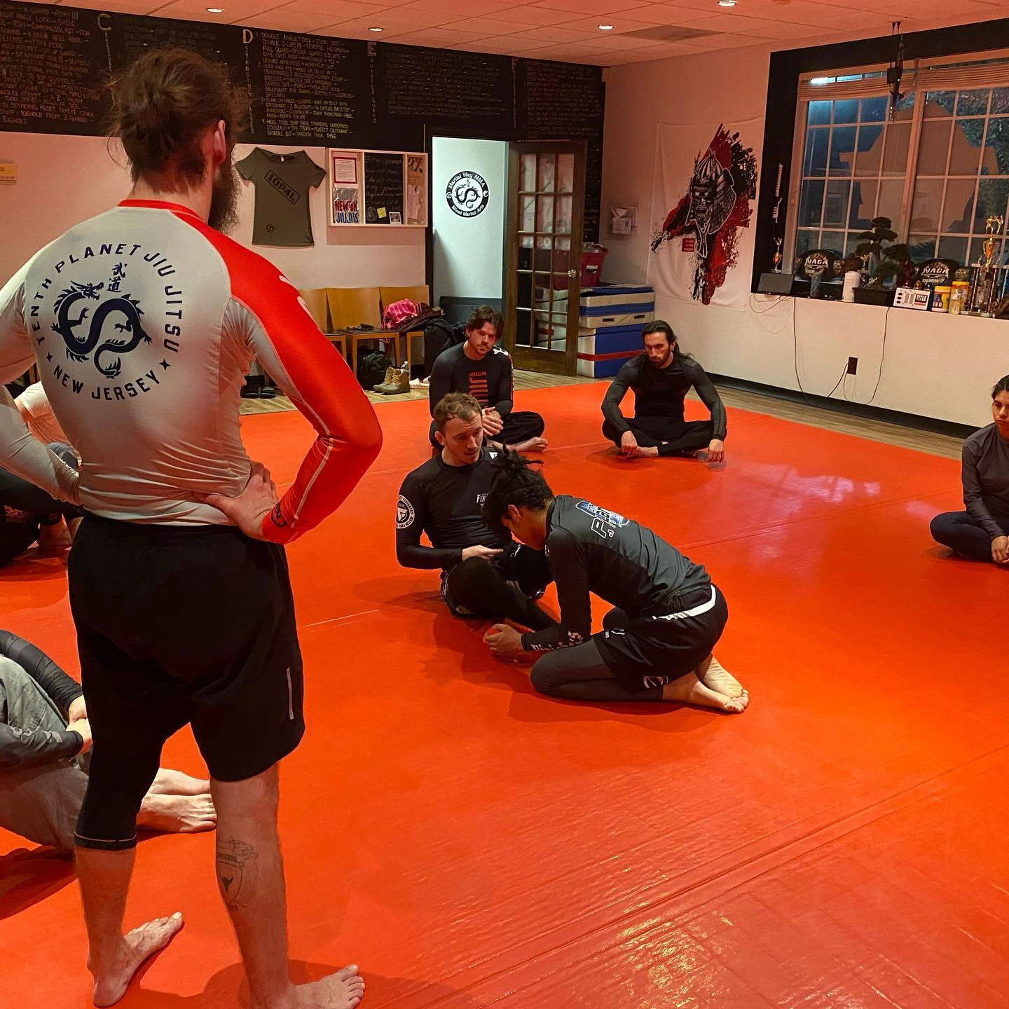 Student drilling a jiu-jitsu technique